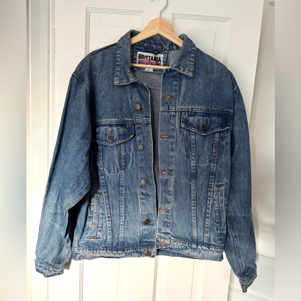 Vintage 90’s Britannia Thick Blue Denim Unisex Jacket